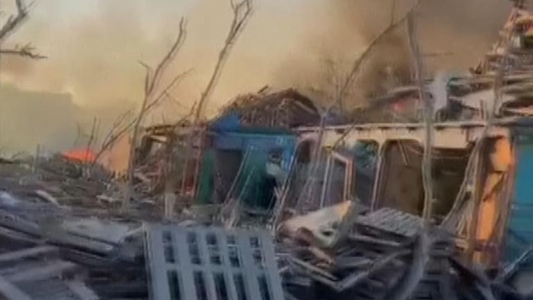 Destruction in Odesa region after Russian airstrike