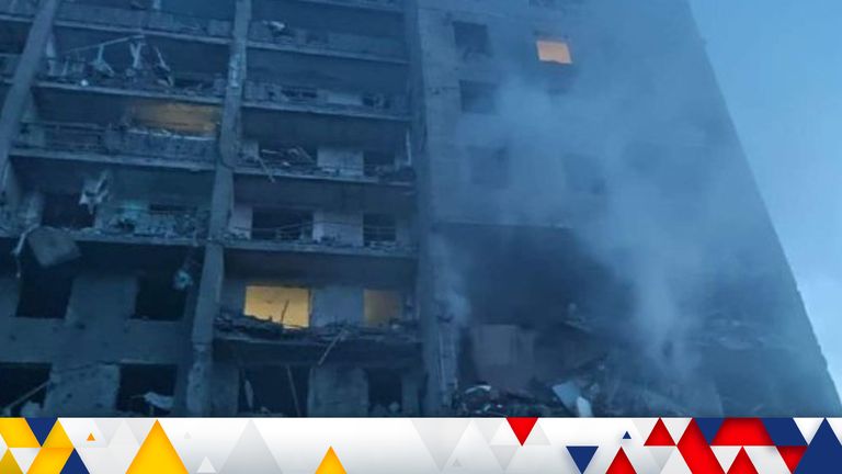 Attack on residential building in Odesa region. Pic: Ukrainian State Emergency Service