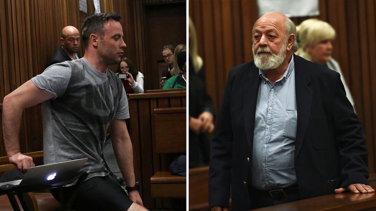 Oscar Pistorius and Barry Steenkamp met face-to-face last month