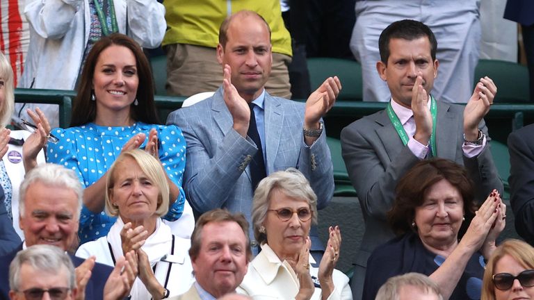 The Duke and Duchess of Cambridge celebrate Cameron Norrie's quarter-final victory