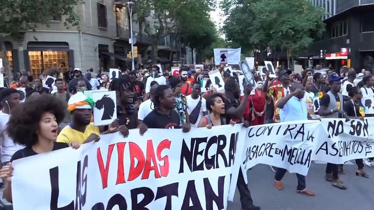 Protest in Barcelona over Melilla migrant deaths