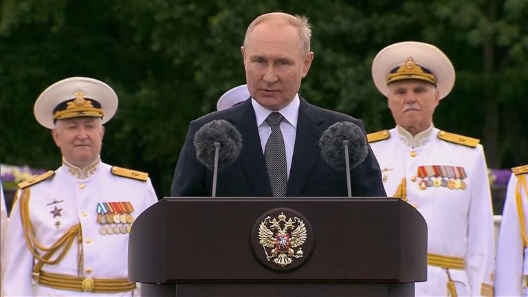 Vladimir Putin announces hypersonic missiles in Navy Day speech