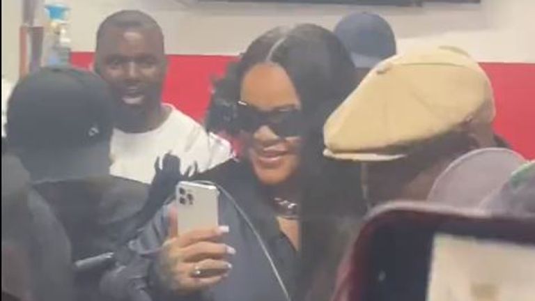 Rihanna and partner A$AP Rocky make surprise appearance at south London barbershop