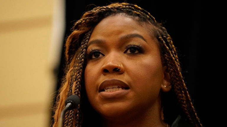 Cherelle Griner spouse of Brittney Griner during a press conference addressing the detention of Brittney Griner