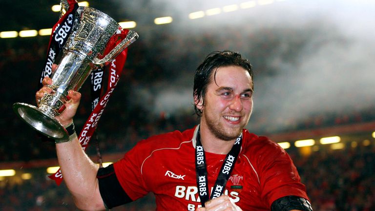 Rugby Union - Wales v France RBS Six Nations Championship 2008 - Millennium Stadium, Cardiff, Wales - 15/3/08 Ryan Jones of Wales celebrates with the RBS Six Nations Trophy Mandatory Credit: Action Images / Henry Browne Livepic
