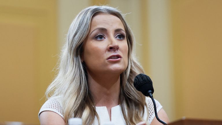 Former deputy press secretary to US President Donald Trump, Sarah Matthews, appeared at a public hearing of the US House of Representatives Select Committee investigating the January 6 attack on the US Capitol, on Capitol Hill, in Washington, U.S., July 21, 2022. REUTERS / Evelyn Hockstein