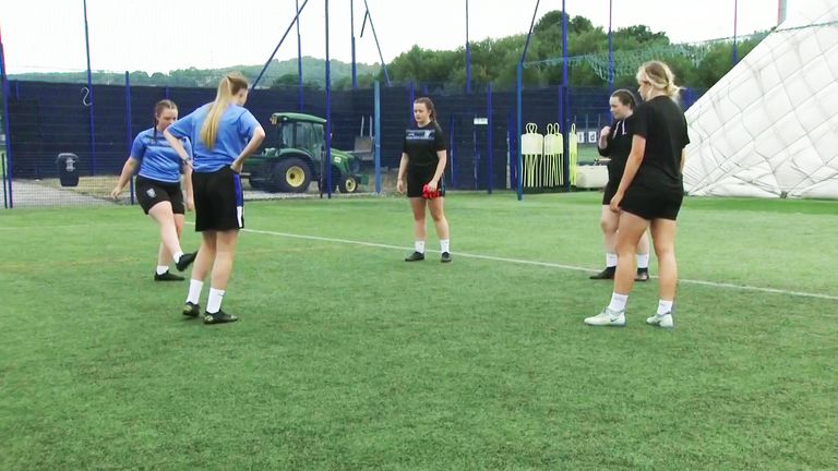 Girls train at the Sheffield Wednesday training academy