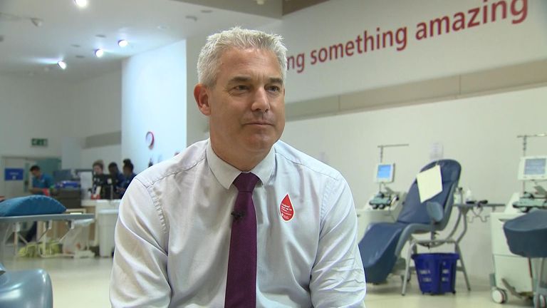 Health Secretary Steve Barclay has given blood to urge more donors to come forward.
