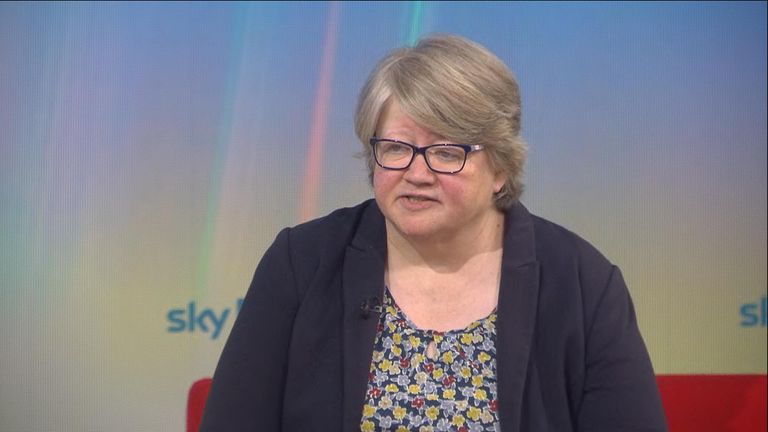 Therese Coffey, secrétaire d'État au Travail et aux Retraites sur Sky News