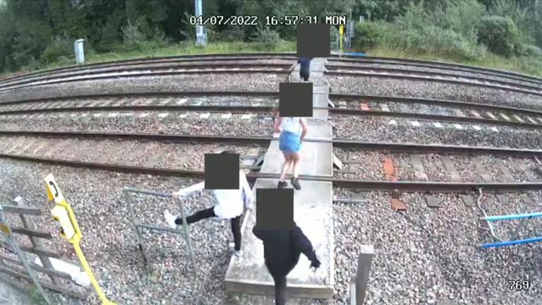 Network Rail released this footage in an effort to warn children and their parents of the risks associated with playing on tracks.