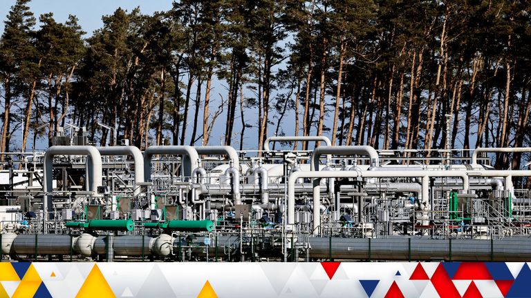 Nord Stream 1 pipes in Lubmin, Germany
