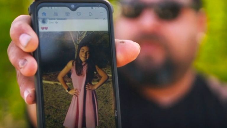 Javier Cazares shows a picture of his daughter, Jackie who died in the Uvalde massacre Pic: AP