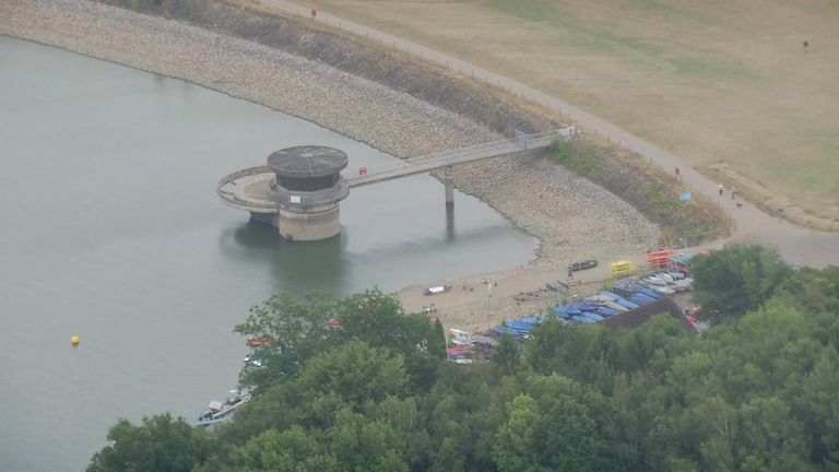 Low water levels seen at England reservoirs. 