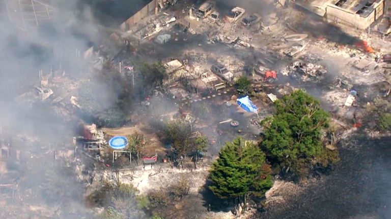 Aerials of the fire in Wennington