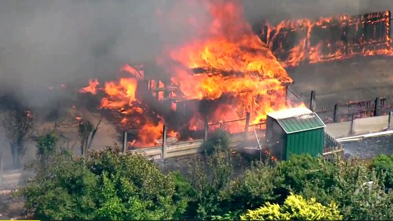 Aerials of the fire in Wennington