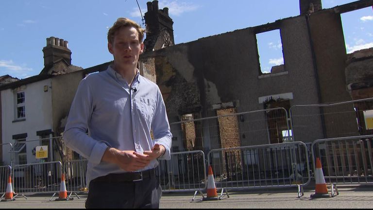 Sky News correspondent Ivor Bennett was shown around Wennington before officials lifted the cordon.