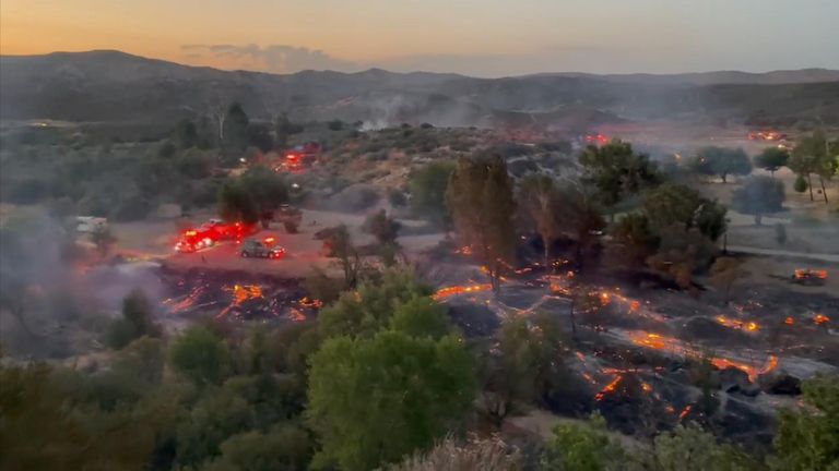 Huge wildfires burn across northern California 