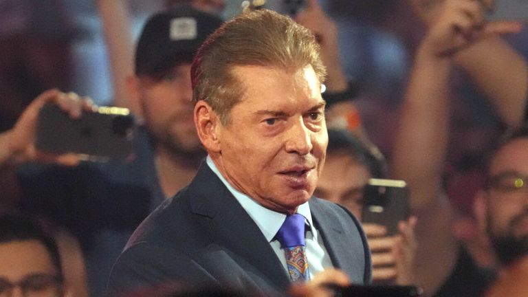 Apr 3, 2022; Arlington, TX, USA; WWE owner Vince McMahon enters the arena during WrestleMania at AT&T Stadium. Mandatory Credit: Joe Camporeale-USA TODAY Sports
