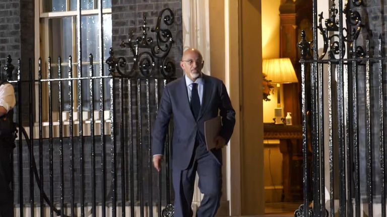 Newly appointed Chancellor Nadhim Zahawi is seen leaving Downing Street.
