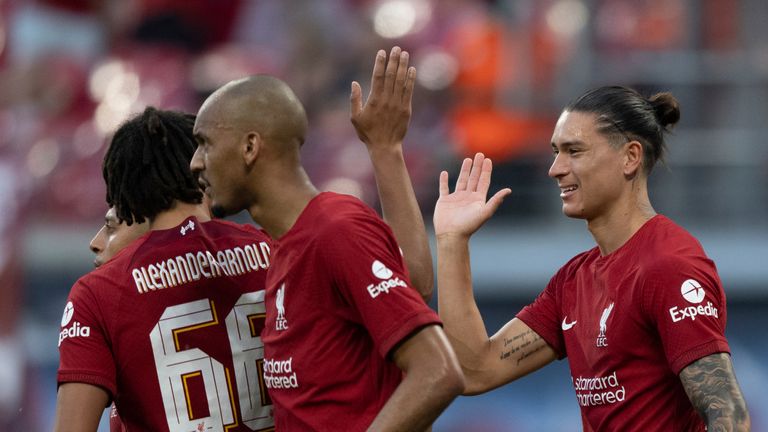 Sorotan: Empat gol pengganti babak pertama Darwin Nunez saat Liverpool mengalahkan Leipzig |  Video |  Tonton Acara TV