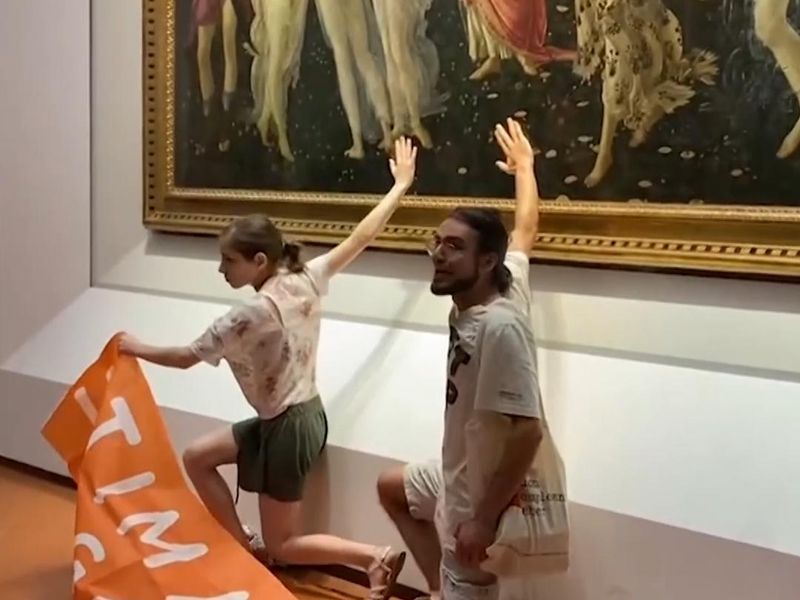 Italian Climate Protestors Glue Themselves to Vatican Artwork –