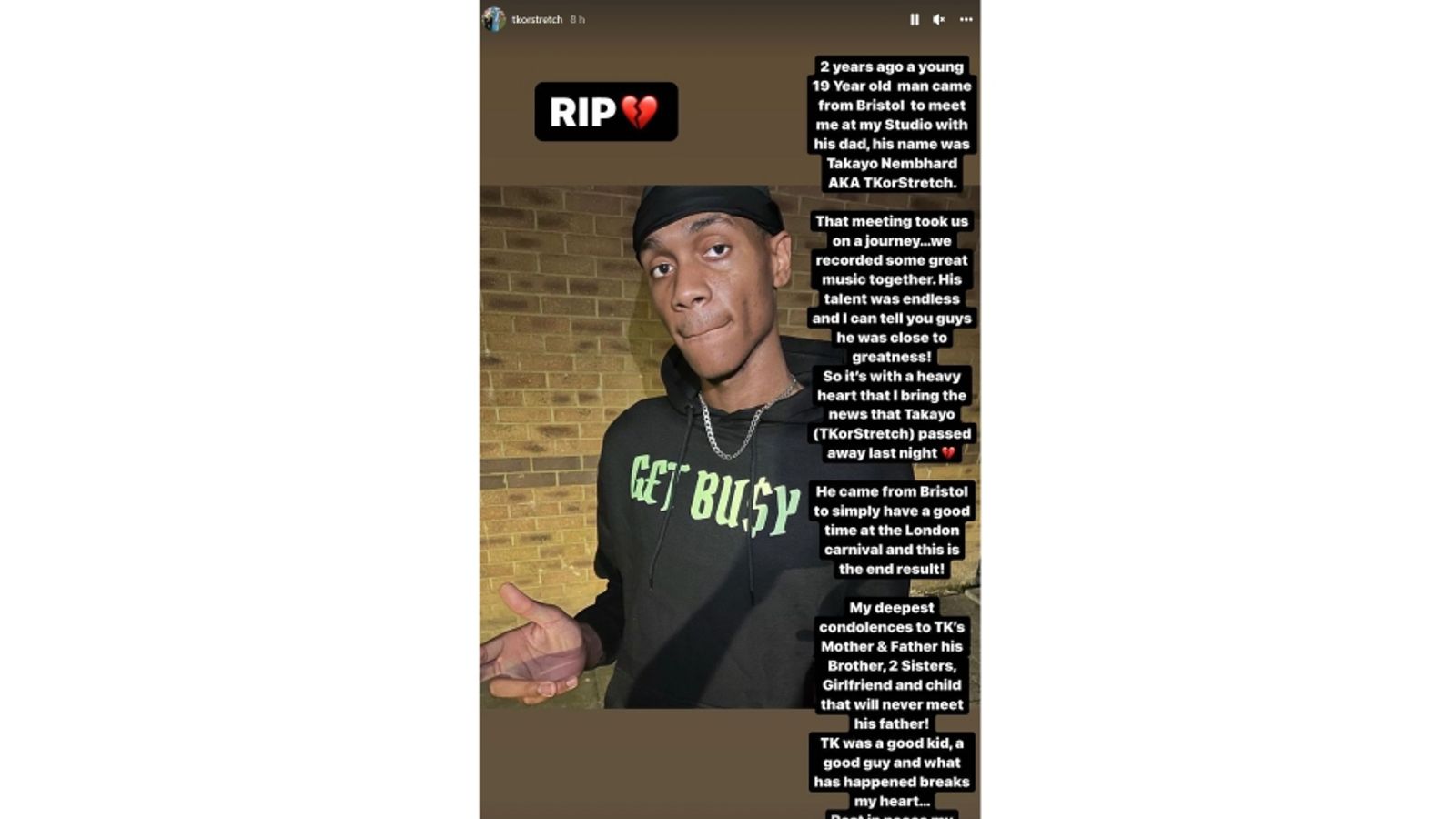 T Relly Rapper Bristol Man stabbed to death at Notting Hill Carnival was rapper TKorStretch ...