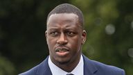 Manchester City footballer Benjamin Mendy arrives at Chester Crown Court where he is accused of eight counts of rape, one count of sexual assault and one count of attempted rape, relating to seven young women. Picture date: Thursday August 25, 2022.

