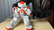 Researchers got a child-sized humanoid robot to complete a series of questionnaires with children. Pic: Cambridge University handout/PA 