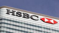 FILE PHOTO: The HSBC bank logo is seen in the Canary Wharf financial district in London, Britain, March 3, 2016. REUTERS/Reinhard Krause/File Photo