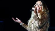 Mariah Carey performs during a concert in Dubai, United Arab Emirates, Oct. 20, 2019. Pic: AP Photo/Kamran Jebreili
