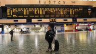 Passengers at a quiet London Euston train station. Picture date: Thursday August 18, 2022.

