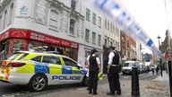Police cordon at Poland Street, central London, as a man has been stabbed to death in the side road near London&#39;s Oxford Street.