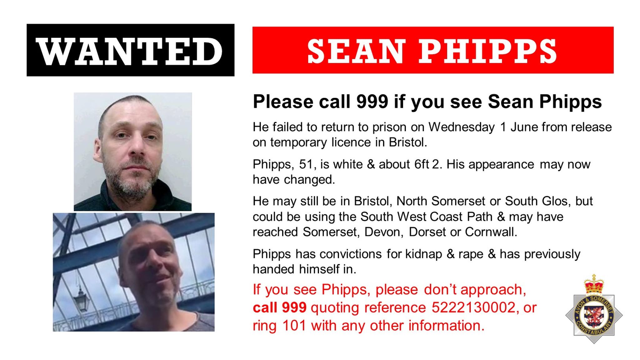 Convicted rapist Sean Phipps may be living 'off grid' after absconding ...