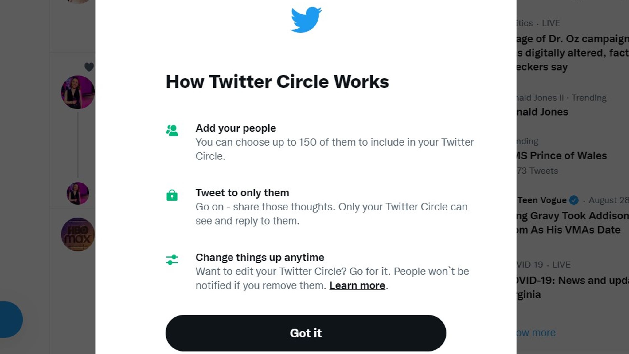Twitter circle New select tweeting service launched for users nervous