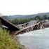 Driver's lucky escape after car plunges into river in Norway when wooden bridge collapses