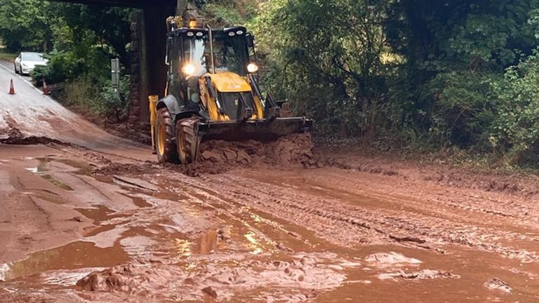 Weather -  A358 remains closed near Combe Florey after mudslide
Credit: @TravelSomerset