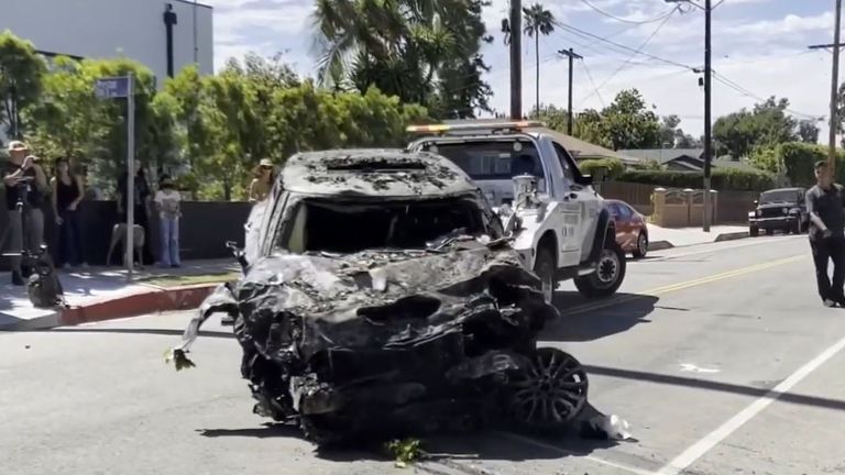 Local media reported that the 53-year-old man suffered severe burns.  Photo: NBCLA