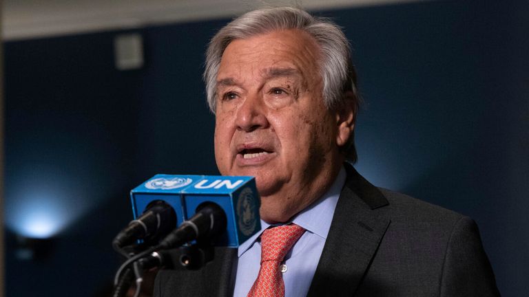 UN chief Antonio Guterres. Pic: AP