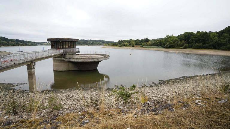A view of Ardingly Reservoir in West Sussex, owned and managed by South East Water, the water supplier for Kent and Sussex which will restrict the use of hosepipes and sprinklers within Kent and Sussex from Friday August 12 until further notice. Picture date: Wednesday August 3, 2022.