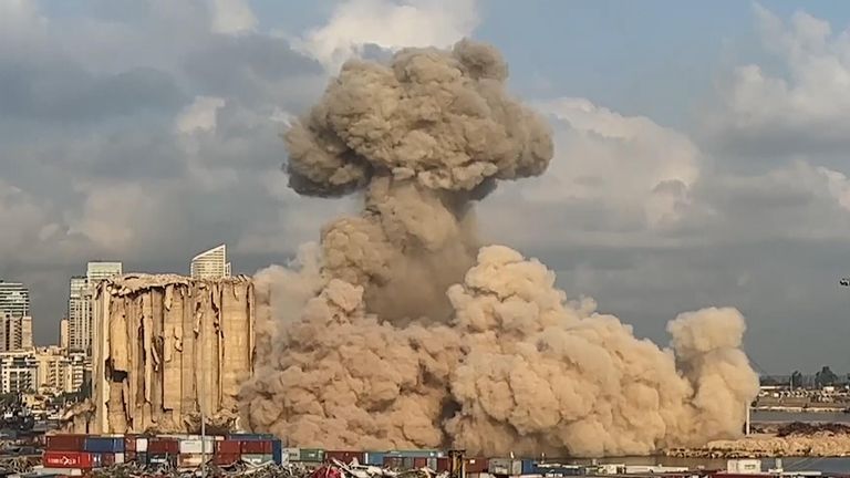 Grain silo in Beirut collapses after burning for over a month
