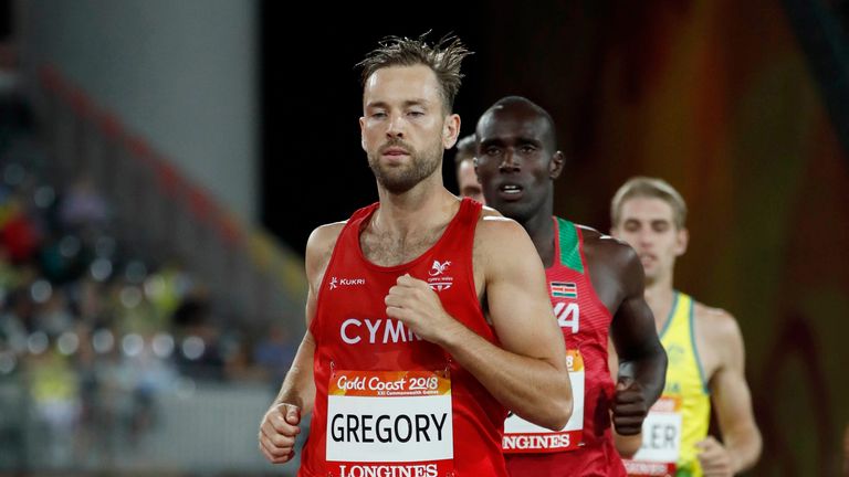 Athletics - Gold Coast Commonwealth Games 2018 - Men's 1500m pentathlon - Carrara Stadium - Carrara Stadium - Gold Coast, Australia - 10 April 2018. Ben Gregory of Wales leads race start.  REUTERS / Paul Childs