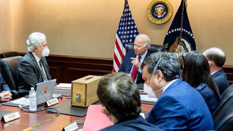 On July 1,  Joe Biden meets with national security team to discuss the operation to take out Ayman al-Zawahiri. Pic: White House