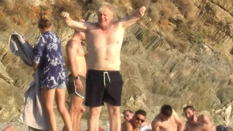  Boris Johnson on holiday in Greece, near Kefala. 
MUST CREDIT: The Sun / News Licensing