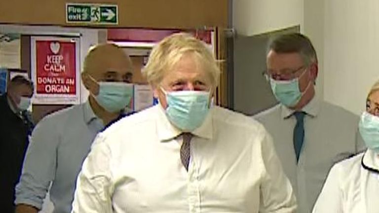 Boris Johnson at Leeds hospital