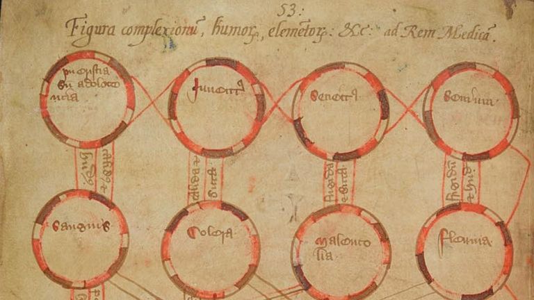 Undated handout photo issued by Cambridge University Library of a diagnostic diagram linking a patient&#39;s age, temperament, the seasons and the elements in the 14th century. Curious medieval cures, including a treatment for gout that involved baking an owl then grinding it into a powder, are to be shared with the public online by Cambridge University Library. Issue date: Wednesday August 17, 2022.

