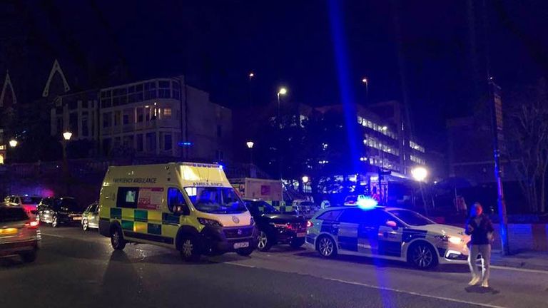  Emergency services at the scene outside a multi-storey car park in Ramsgate, where a man aged in his 80s and a woman in her 30s died after a black Alfa Romeo collided with five pedestrians