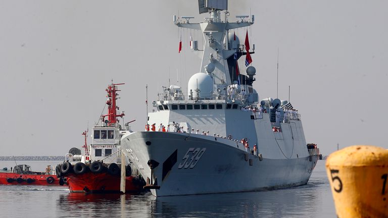 Chinese navy warships are taking part in the drills (file pic)            