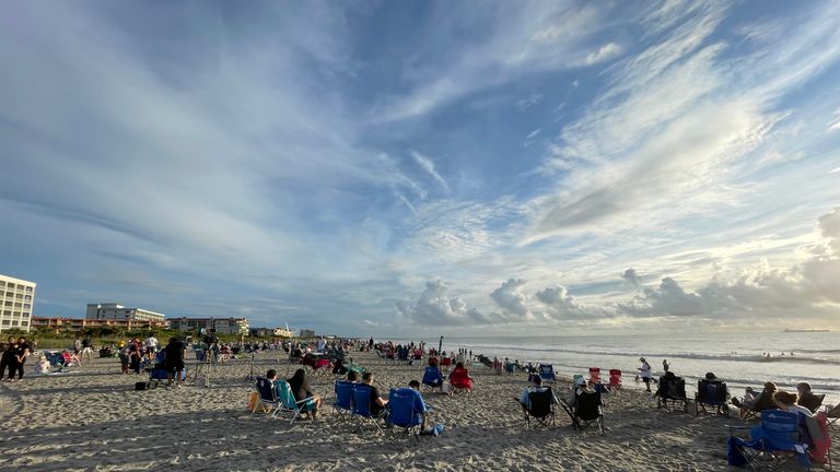 Cocoa Beach awaiting the launch of Artemis Credit: 