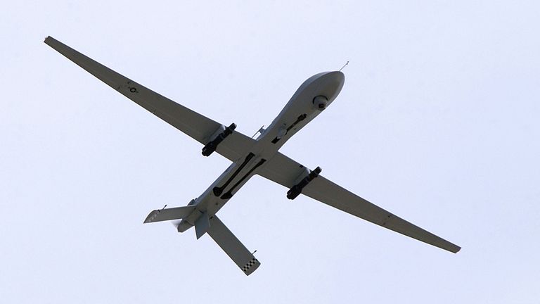 A US MQ1 &#39;predator&#39; drone equipped with hellfire missiles
