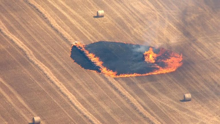 Two separate field fires have broken out in England